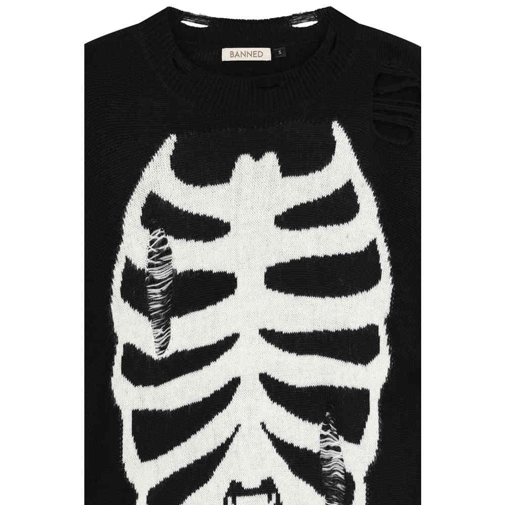 Banned - Melinoe Knit Robe courte - Noir/Blanc